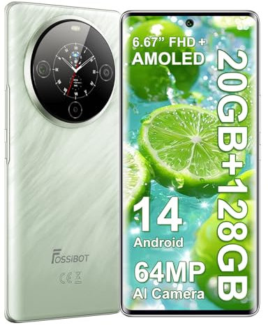 FOSSiBOT S3 Pro Téléphone Ecran 6.67 FHD+ AMOLED (2025), Double Écran, AI Caméra 60MP, Android 14 Téléphone Portable Débloqué, 20Go+128Go, 5000mAh/18W, Fingerprint/FaceID/GPS/NFC/OTG