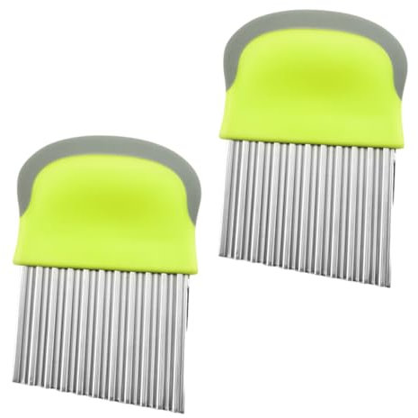 Cabilock 2 Pezzi In Acciaio Inossidabile Taglierina Per Patate Affettatrice Lame Rotanti Trituratore Per Torte Taglierina Per Fritture Reticolo Patate Patatine Fritte Ondulato Piega Onda