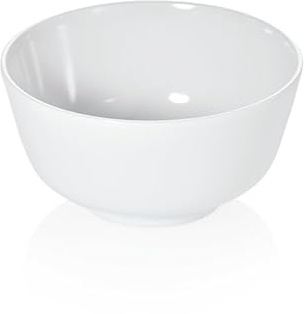 6 ciotole in melamina, 440 ml, colore bianco, infrangibile, Ø 12,5 cm