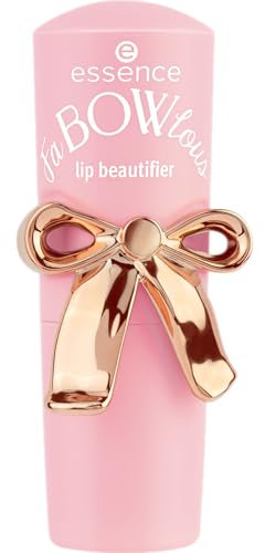 essence FaBOWlous lip beautifier, Lippenbalsam, Nr. 01, Pink, mit Vitaminen, pflegend, mit Ölen, natürlich, vegan, ohne Parabene, ohne Mikroplastikpartikel, Nanopartikel frei, 4er Pack (4x3g)