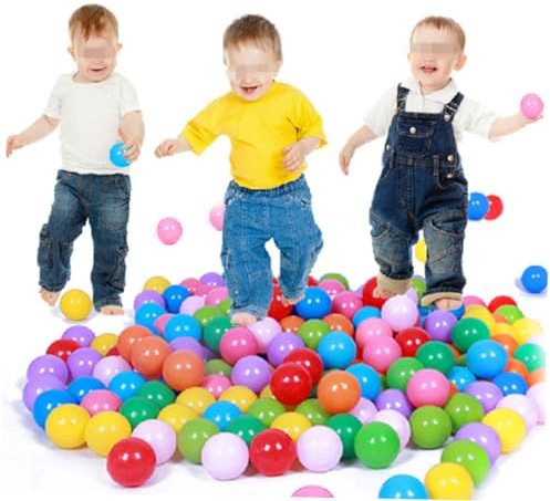 YARNOW 25 Bolas de Plástico Coloridas para Piscina de Balones Infantiles, Bolsa de Transporte y Diseño Oceánico Adecuado para Fiestas y Eventos de Niños