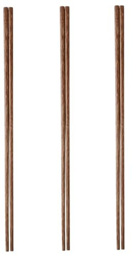 GLEAVI 3 Pair Extra Long Wooden Cooking Chopsticks of Reusable Frying Utensils for Hot Pot Noodles for Home and Restaurant Use Wood Material Protects Hands from Burns