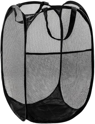 Laundry Hamper, Durable Pop Up Collapsible Laundry Baskets, Lightweight Foldable Folding Washing Basket with Reinforced Handles, Mesh Washing Bags, for Home, Dorm, Travel, Gym, Camping(36x36x60cm)