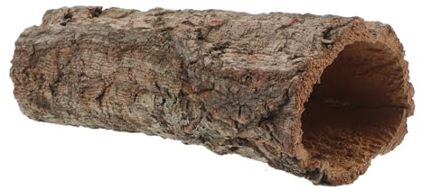 GARVALON Escondite para Reptiles en Tronco Natural de Árbol Pequeño 20 Cm Largo para Terrarios, Decoración de Hábitat de Reptiles y Anfibios, Refugio Seguro y Espacioso para Geckos
