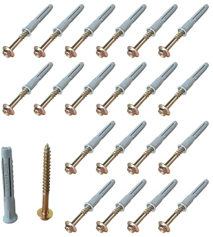 20 PCS Wall Plugs and Screws Heavy Duty Wall Plugs, M8*60 Plastic Expansion Tubes for TV Bracket Shelf Curtain Rod Installation, for Brick and Concrete Masonry Fixings