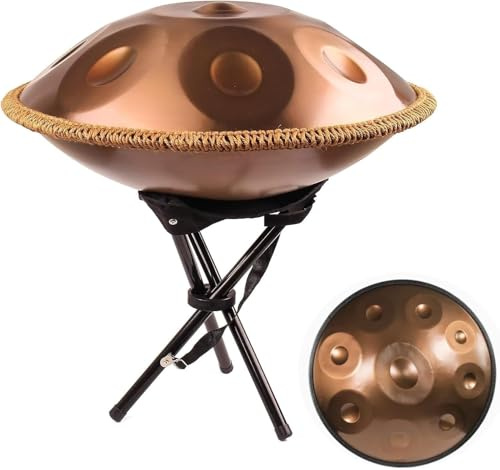 Handpan 432 Hz 440 Stahlhandtrommelinstrument in d-Moll 22 Zoll Set mit Tasche 9 Noten 12 for Audioproduktion Erwachsene(10 notes)