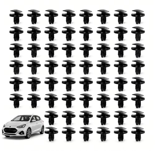 Lot de 60 Clips de Fixation Parechocs, Clips de Fixation pour Voiture, Rivets en Plastique, Rivets Auto Universels Compatibles avec Modèles Peugeot, Citroën et Renault (Noir)