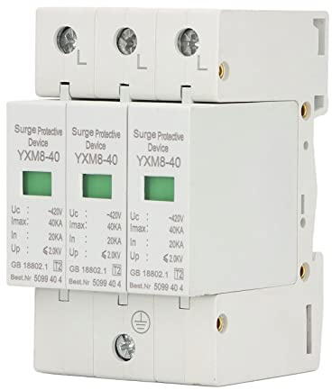 Ejoyous Protective Device Flame Retardant PC Arrester Device 3P 420V 40KA DIN Rail Installation Fast Response High Resistance Reset for Home Power Distribution