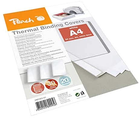 Peach Thermobindemappe A4 - für 30 Blätter - 20 Stück - weiß - PBT303-01