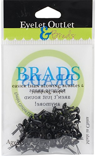 Eyelet Outlet Round Brads, 4mm, Black