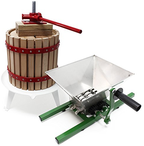 WilTec Prensa de Frutas Bayas y Mosto de 6L + triturador de Frutas y Bayas de 7L Elaboración de Bebidas