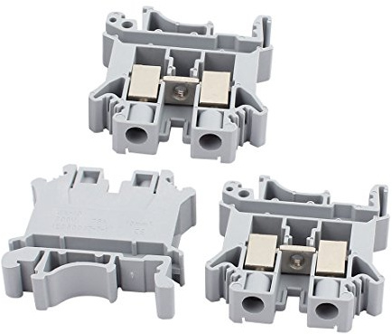 sourcing map 3Stk UK-10N DIN Schienemontiert Klemme Block 800V grau Farbe | Kabel, 76A, 10mm2