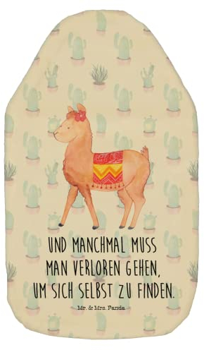 Mr. & Mrs. Panda Wärmflasche Alpaka Stolz - Geschenk, Körnerkissen, Lama, Bettflasche, Kleine Wärmflasche, Wärmekissen, Kinderwärmflasche