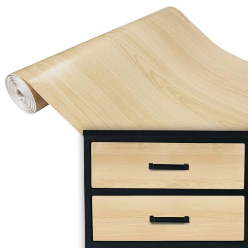 Klebefolie Möbel 45x100 cm | Selbstklebende Möbelfolie in Holzoptik - wasserfest und zuschneidbar | Folie für Möbel ideal zum Renovieren von Schränken, Türen und Arbeitsplatten | Ahorn
