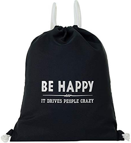 EXPRESS-STICKEREI Turnbeutel freche Mädchen Spruch |Beutel schwarz wasserdicht Sportbeutel Gymbag Rucksack lustige Beuteltasche Shopping | Frauen Beutel Rucksack Beuteltasche | lustiges Sporttasche