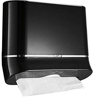 FKJLUN Papierhandtuchspender Wand- Badezimmer-Gewebe-Zufuhr, Compact Papierhandtuchspender, Gewerbe, Punsch Frei, Papierhandtuchspender for Heim & Küche Handtuchspender Papierspender (Color : Black)