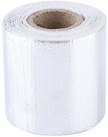 Nastro adesivo, Involucro resistente al calore Involucro ignifugo per scudo termico per auto, Assorbimento acustico Isolamento termico Celle a combustibile Teste sfuse(Argento 5M*5Cm)