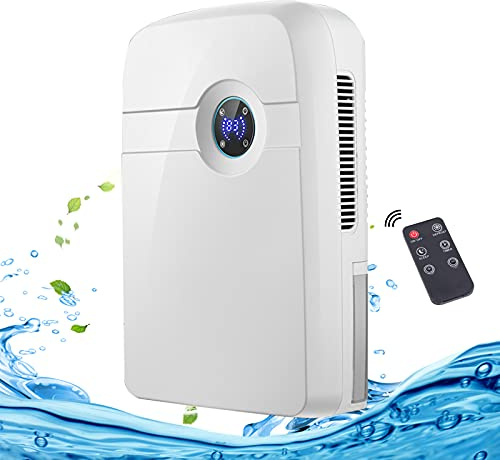 Deshumidificador eléctrico JAYEUW con manguera de drenaje, depósito de agua de 2,5 L, deshumidificación, secador de habitación, absorbente de humedad de hasta 500 ml por día