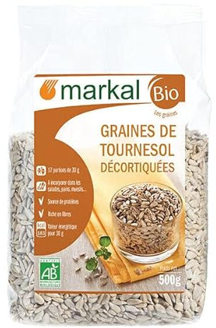 GRAINES DE TOURNESOL DÉCORTIQUÉES 500G, MARKAL, UNITÉ
