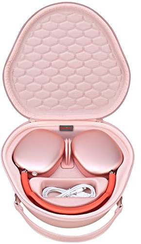 Elonbo Hard Carrying Case for Apple AirPods Max 2 Wireless Over-Ear Headphones, New AirPods Max Bluetooth Headphones Travel Protective Cover Earphone Protector Storage Bag, Pink
