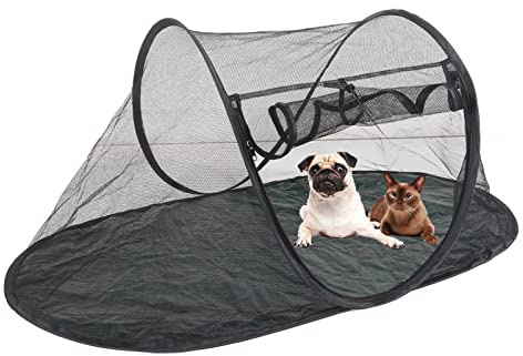 Husdjur Tenda Pieghevole per Gatti e Cani Piccoli, Traspirante, per Esterni, Campeggio, Patio, Giardino, Terrazza