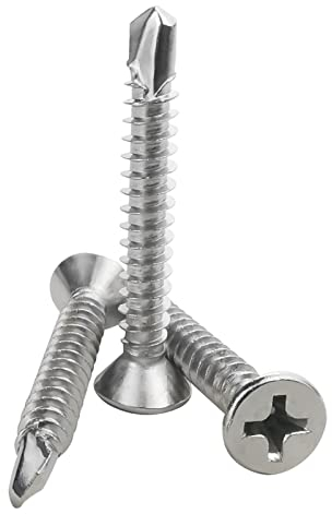 60 tornillos autorroscantes de chapa de 4,2 x 32 mm, acero inoxidable 410, tornillos autorroscantes autoperforantes, tornillos autorroscantes de alta resistencia (13 mm hasta 32 mm disponibles)