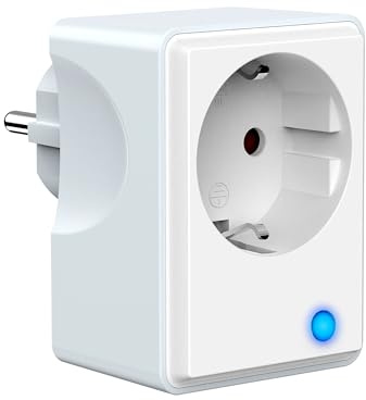 Wlan Steckdosen mit Strommessung, Smart Home Wlan Zeitschaltuhr und Stromzähler Steckdose Funktionieren mit Alexa und Google Home, Smart Life APP, 16A/3680W, Weiß und Grau,1 Pack