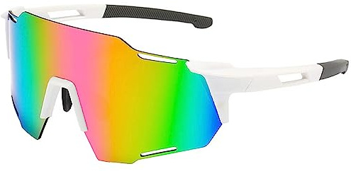 BECILES Sportbrille Sonnenbrille Fahrradbrille,Schutzbrille Sonnenbrille Anti-Uv für Outdooraktivitäten Wie Radfahren Laufen Klettern Autofahren Angeln Golf Ski im Freien