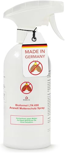 BIODELTA Mottenspray 500 ml - Mottenabwehr für den Kleiderschrank | Mottenschutz für Kleiderschrank und Textilien - mit Langzeitwirkung - für den Innenbereich