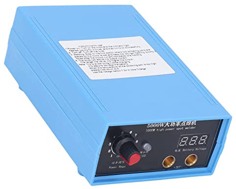 Saldatrice a Punti Portatile a Batteria 5000W, Forte conduttività, Funzionamento Facile, Facile Trasporto per la Saldatura di Lamiere di Nichel (Spina europea)