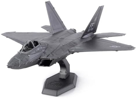Metal Earth 3D Metallbausatz Jagd Flugzeug F-22 Raptor ab 14 Jahre | Präzise lasergeschnittene Metallteile zum Zusammenstecken ohne Klebstoff. Detailreiche Modelle mit bebilderter Bauanleitung