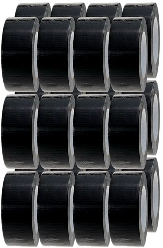 Crimson Starfish Nastro Telato Nero | Confezione da 24 Rotoli 48 mm x 45 m | Nastro Adesivo Impermeabile Extra Resistente | Per Uso Interno ed Esterno | Ideale per Riparazioni e Sigillature