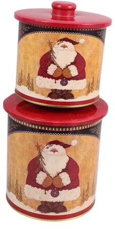 Hoement 1juego Tarro De De Hojalata Para Galletas De Navidad Diseño De Santa Claus Recipiente Decorativo Para y Para Almacenamiento Navideñas