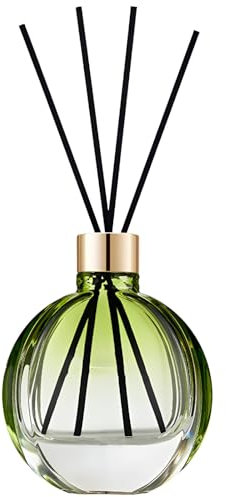 Rattanstäbchen-Diffusor-Set, 110 ml (3,7 fl oz) Duftdiffusor mit 5 Stäbchen für Badezimmer, Schlafzimmer, Lufterfrischer, Raumduft, Rattanstäbchen-Diffusor für Büroregal-Dekor(White Peach Oolong)
