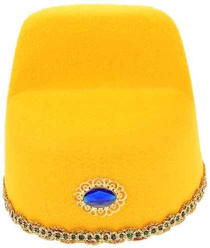 Chapeau de Style Chinois pour Garçon et Filles, Flanelle Jaune Ajustable