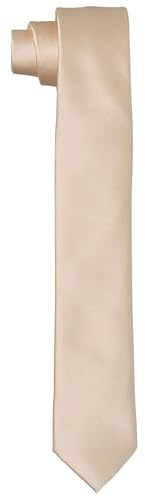 DonDon Krawatten für Herren handgefertigt Seiden-Look 6 cm Krawatte Beige