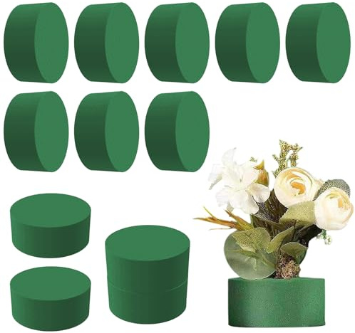 NHBETYS 12pcs Round Floral Foam Blocks, 8 cm DIY Flower Arrangement Kit Wet Foam, Florist Block Supplies for Wedding, Party, Photography and Framing, Decoration