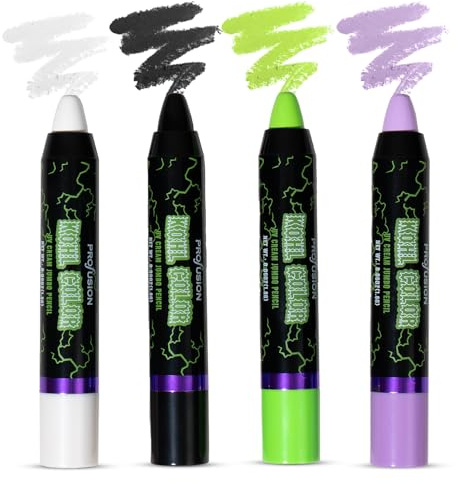Profusion Cosmetics Kohl Colors UV Cream Jumbo Pencil Set - 4 PC Multi Use Eyeliner, Smooth and Blendable, Versatile Creamy liner For Bold Eyecatching Looks, Vegan & Cruelty-Free Makeup