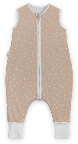 Ehrenkind® Baby Sommerschlafsack mit Füßen 1.0 TOG aus weicher OEKO-TEX zertifizierter Bio-Baumwolle | Sommer Schlafsack | Baby Schlafsack Gr. 90 Beige Pusteblume | 1 Tog