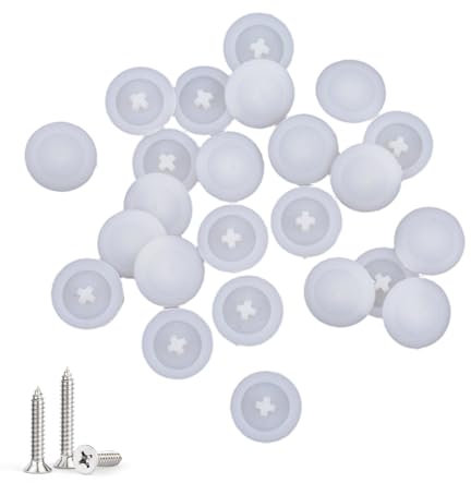 100 Pièces Cache Vis Blanc,Bouchon sur Vis Cruciforme Capuchon en Plastique Capuchons Protection Couvercle Rond Cache Autotaraudeuses Bouchon Encliquetage Capuchons 11 mm,pour Mural Meuble Décoratifs