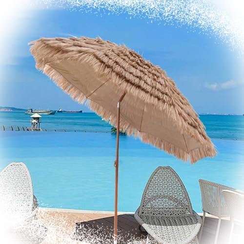 SMELEDFCFK Ombrellone da Giardino in Paglia Ombrellone Hawaiano 160/200/240cm Ombrellone da Mare Tropicale Ombrello Tiki Inclinabile per Piscina Giardino Patio Spiaggia(160cm/5ft)