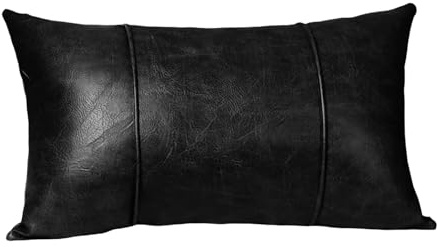 Vdaxvme Rechteckige Kissenbezüge 45 cm Kunstleder Kissenschoner Mit Verstärkten Reißverschlüssen Für Wohnzimmerdekorationen Genähter Lederkissenbezug