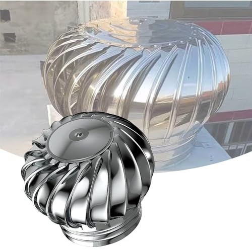 Rotating Roof Turbine Ventilator 14 Inch (350mm) DIY Outdoor Exhaust Fan Wind-Powered Chimney Vent Garden Roof Ventilation System Inrial Turbine Exhaust