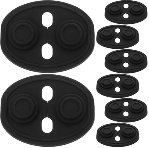 COMPUKAS 8pcs Auto Door Lock Strike Protector Silicone Silent Shock Absorption Lock Latch Cover Protective Pads for Cars Placement Accessories