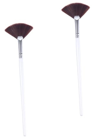 ABOOFAN Pennelli per Maschera Viso Leggeri e Facili da Usare Set 2 in Fibra Sintetica Pennelli Cosmetici a Ventaglio Applicazione Uniforme e Delicata per Donna