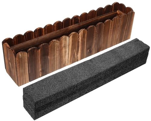 WEKADRIN Macetero de Madera Resistente Soporte de Espuma Incluido para Plantas y Flores, Diseño Rústico y Ligero, Adecuado para Decoración Interior y Jardín
