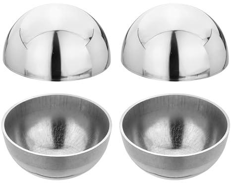 QUARKZMAN 4Pezzi Sfera Cava Semisfera In Acciaio Inox 49mm(1.93) Diametro Sfere Decorative Tappo Ringhiera Cavo Superficie Specchiata Per Ringhiere Scale Commerciale Decor Esterni
