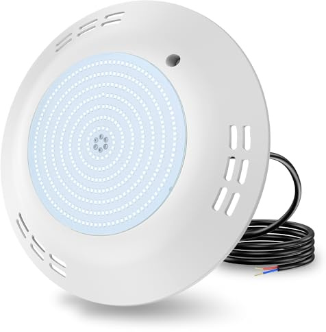 OSREE 35W Projecteur Piscine LED Montage en Surface, 6000K Lampe de Piscine Extra-Plate 3500lm Non Dimmable, Ø275mm, Étanche IP68 Remplie Résine Ampoule pour Piscines Béton et Liner, 12V AC/DC