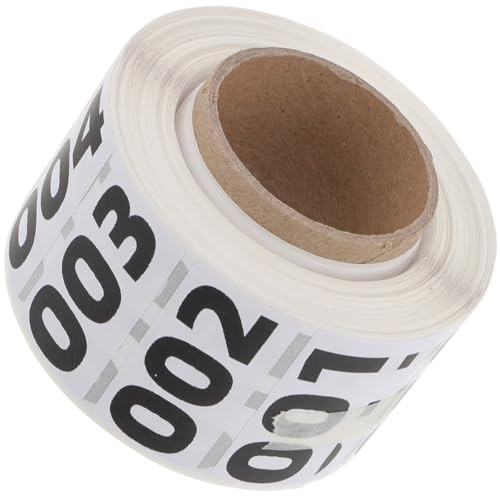 SUPVOX Etichette Adesive Numerate Rotonde 40x20mm, 1000 Pezzi Adesivo Termico, Etichette Multiuso per Inventario Magazzino, Adesivi Numerici per Imballaggio e Tracciamento, Facili