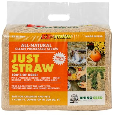 EZ-Straw® Just Straw Clean Processed Straw – Multi Purpose - Small Bale (1 Cubic Foot)